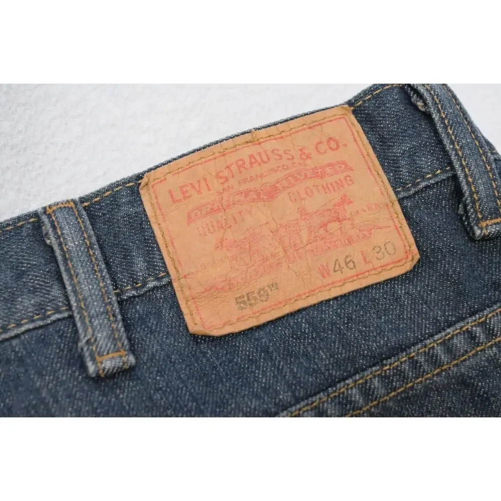 Levi's 559 Relaxed Straight Fit Rugged Rugged Blue Denim Jeans Mens Sz 46 x 30
